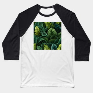 Green Leaves Pattern 26 Baseball T-Shirt